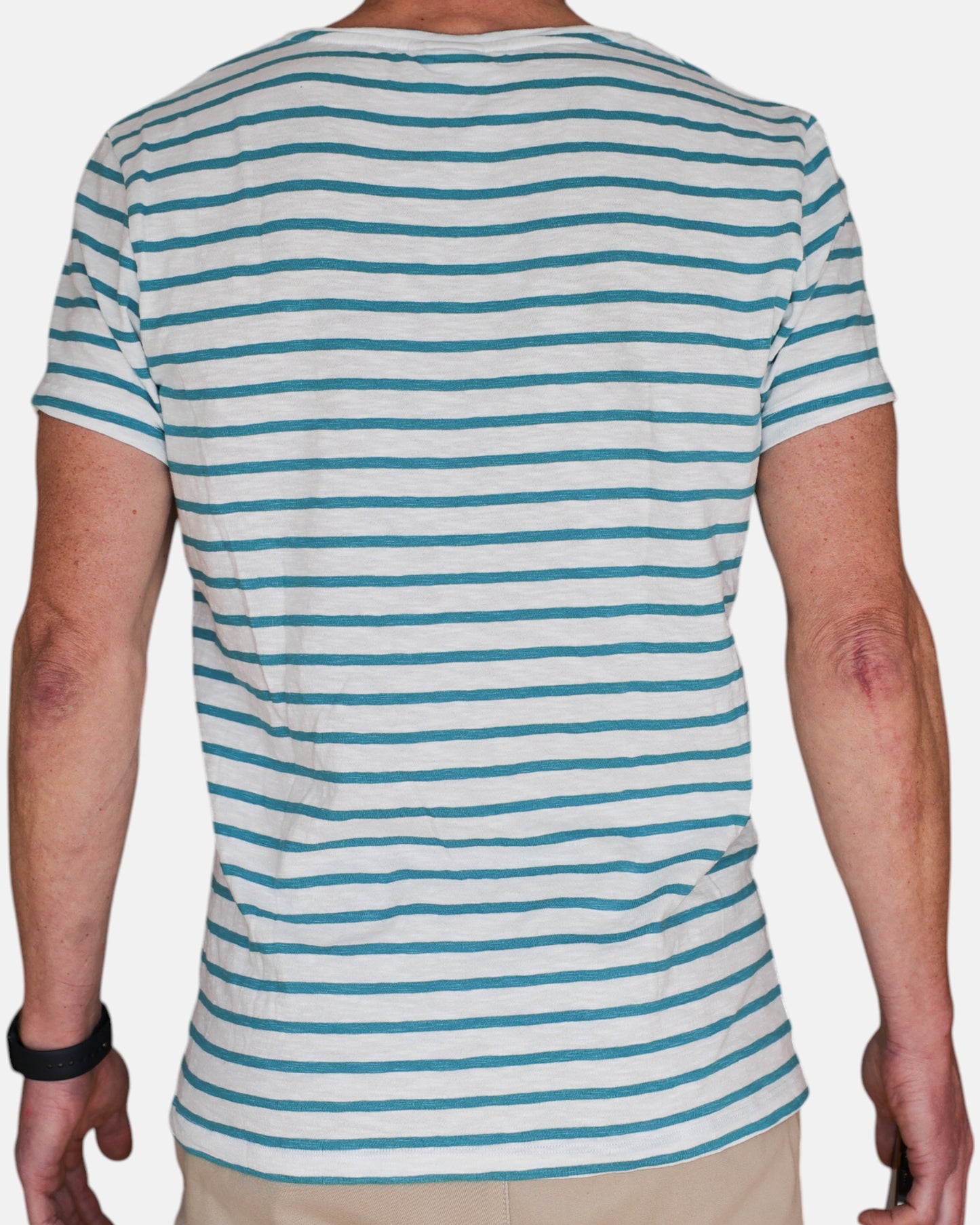 Striped raw organic cotton t-shirt