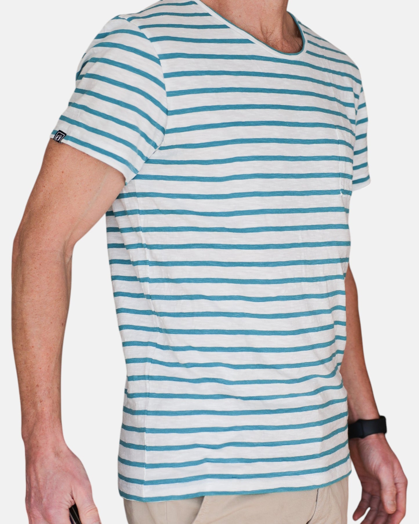Striped raw organic cotton t-shirt