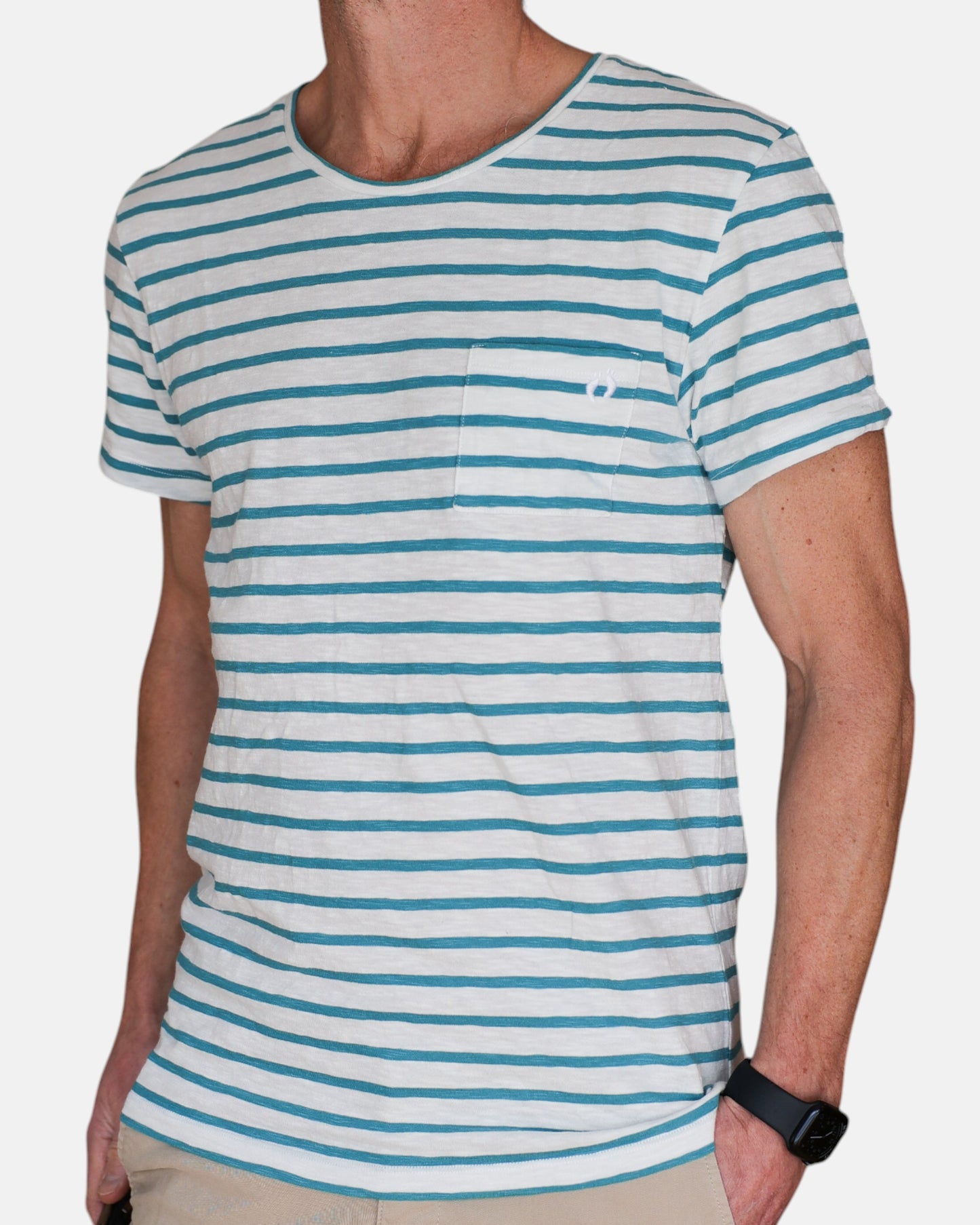 Striped raw organic cotton t-shirt