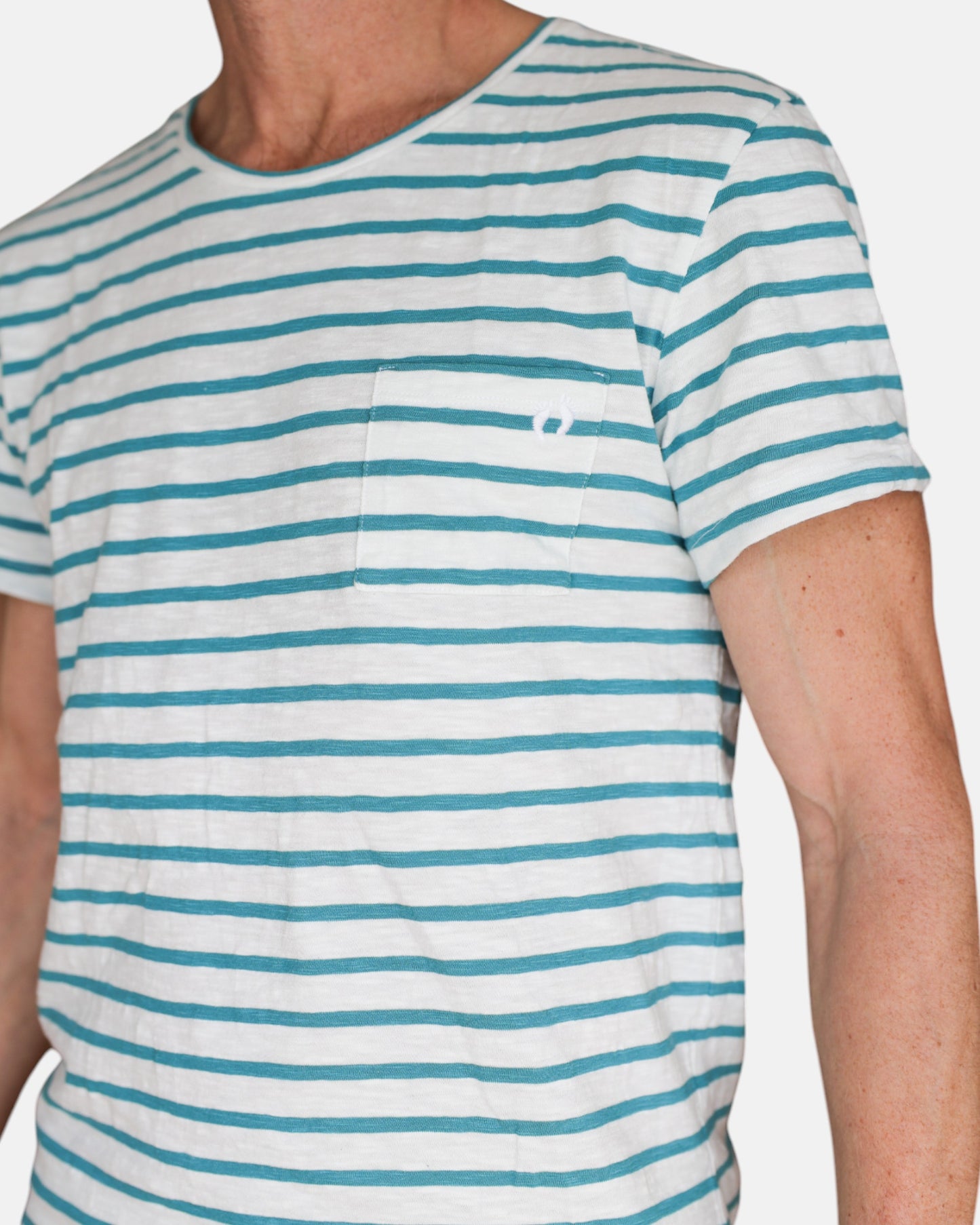 Striped raw organic cotton t-shirt