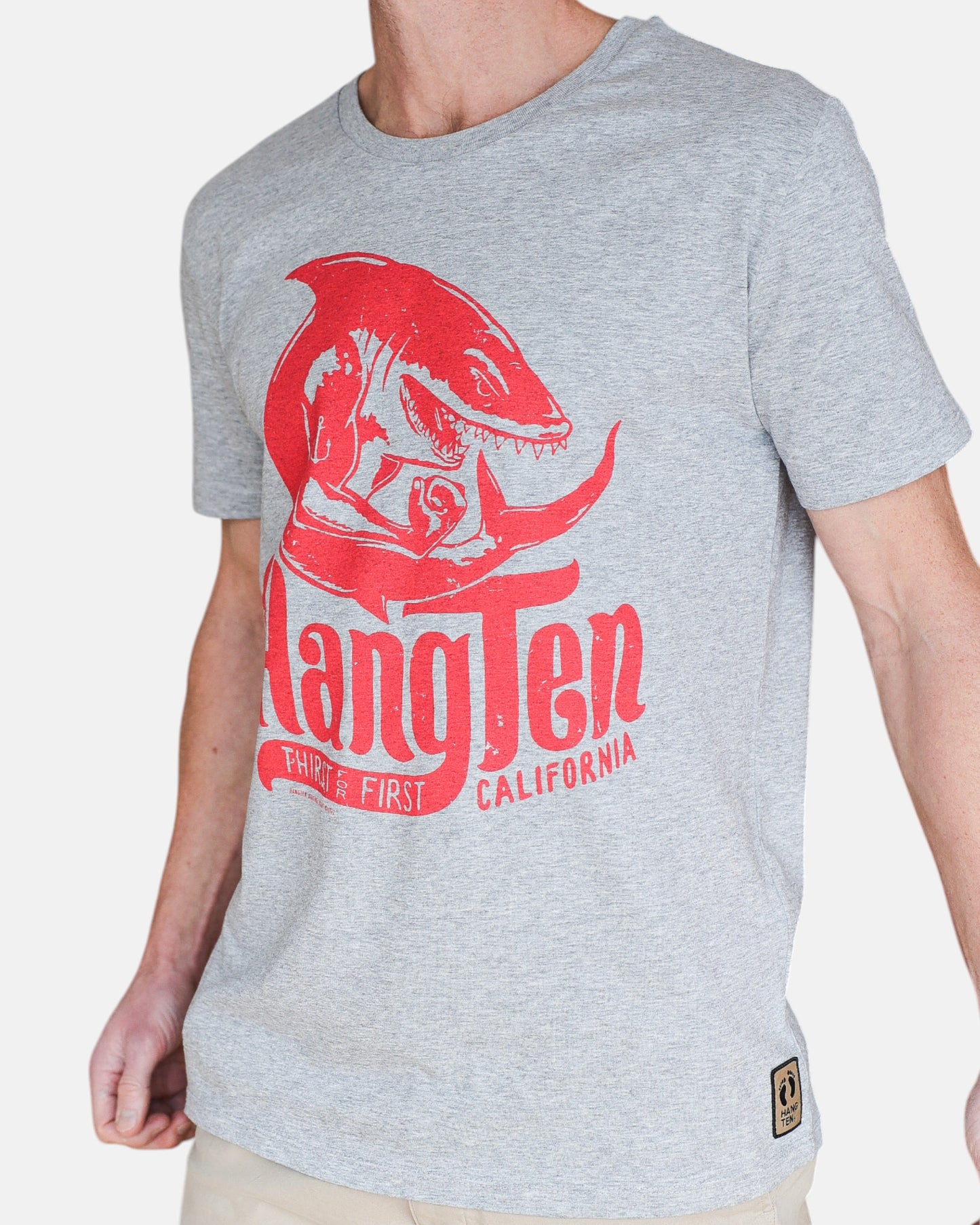 Hang Ten Shark T-shirt – Heather Grey