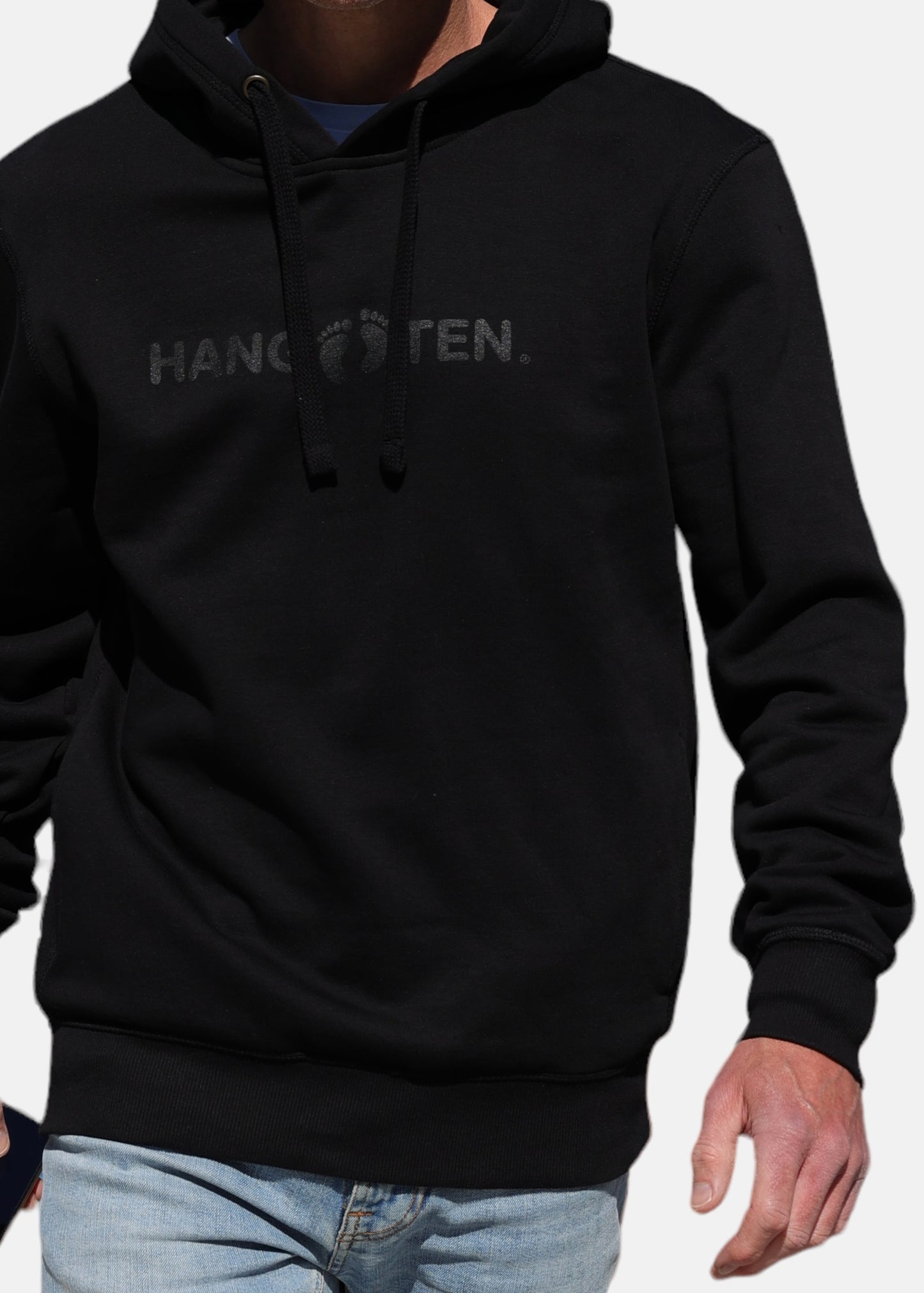 Hang Ten Classic Logo Kapuzenpullover – Schwarz