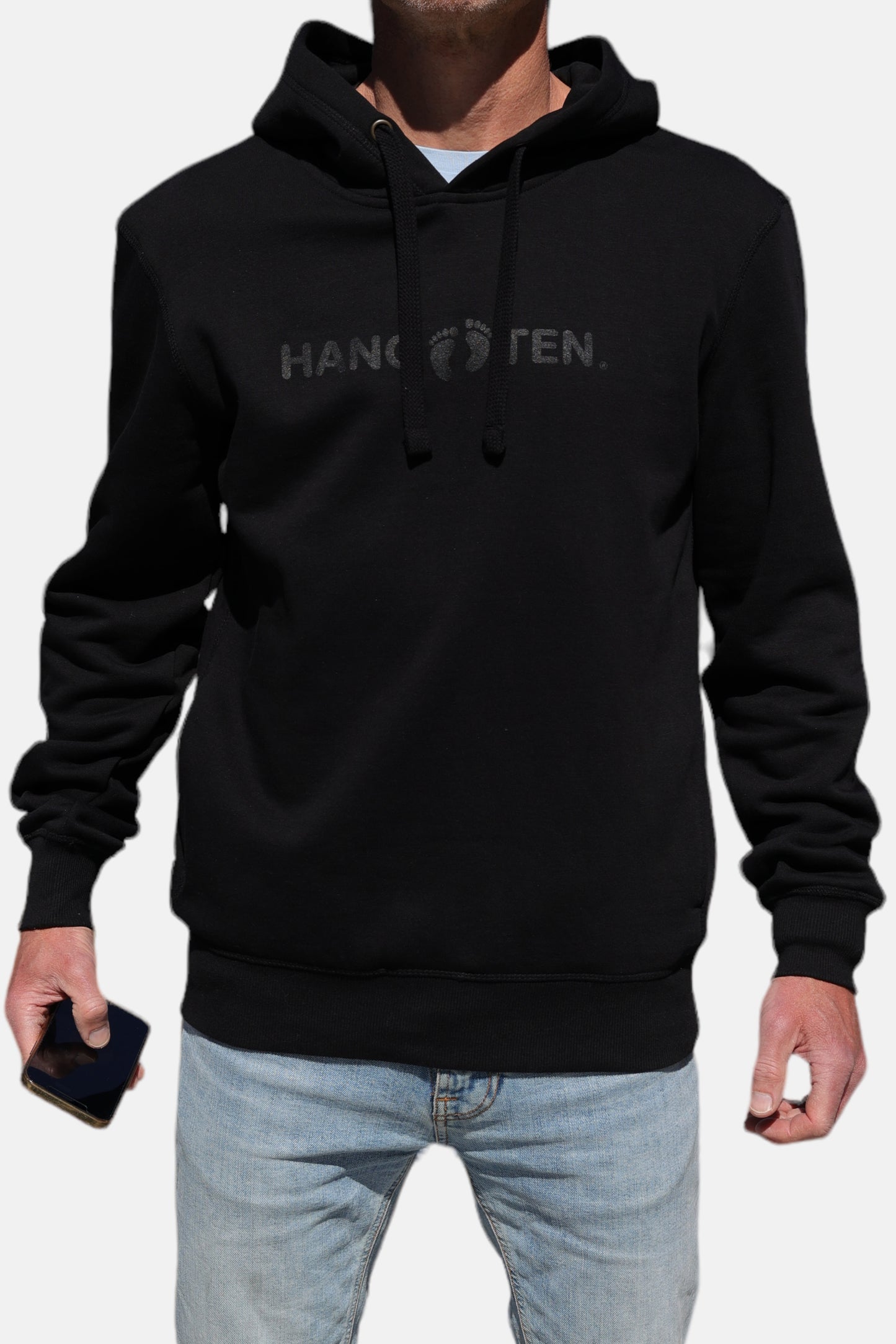 Hang Ten Classic Logo Kapuzenpullover – Schwarz