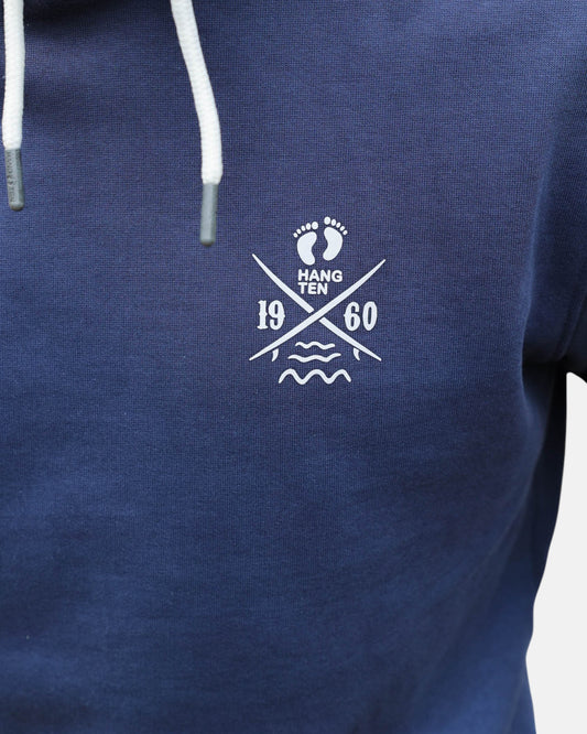 Cross Board Retro Organic Cotton Hoodie - Mood Indigo