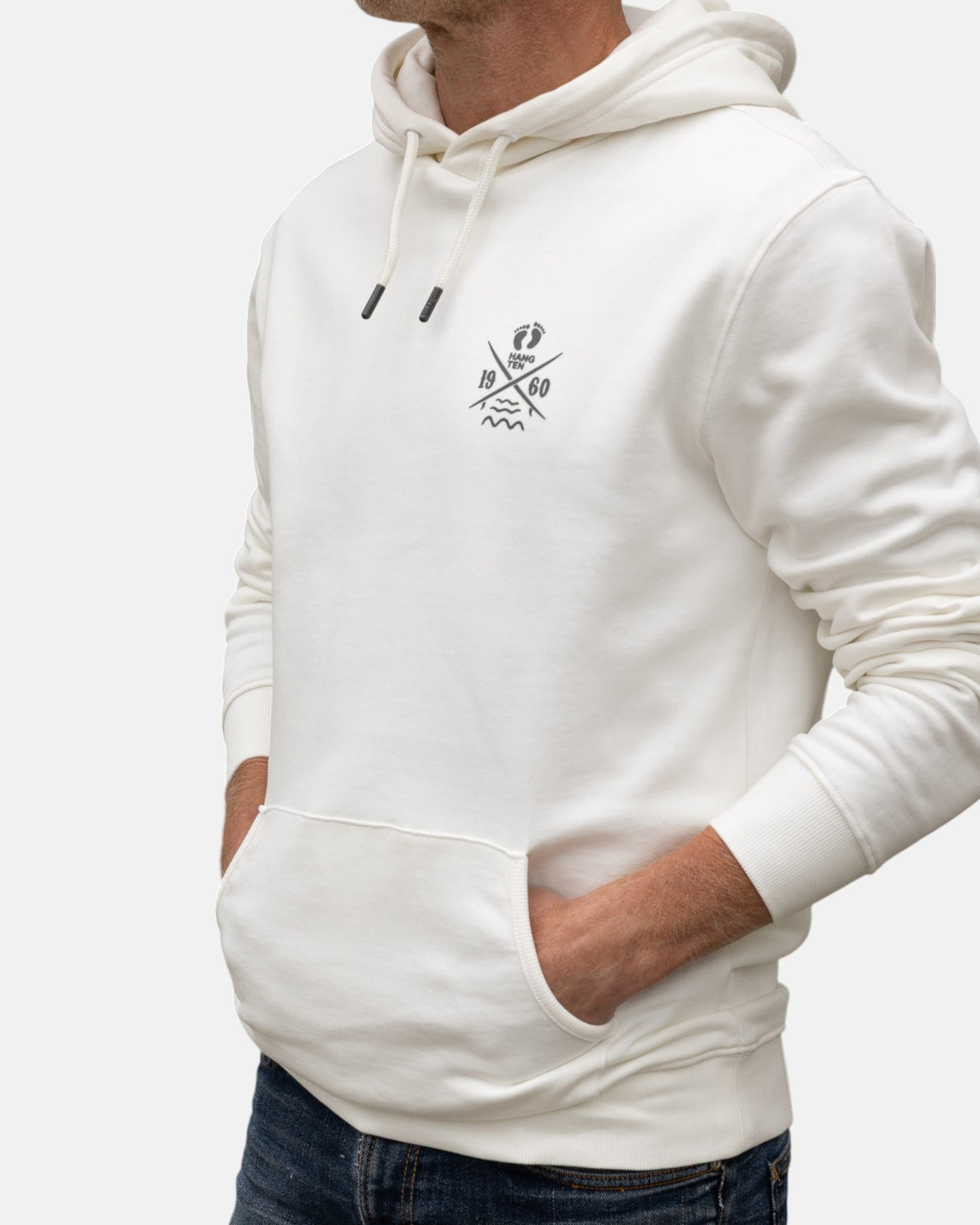 Cross Board Retro Organic Cotton Hoodie - Off White