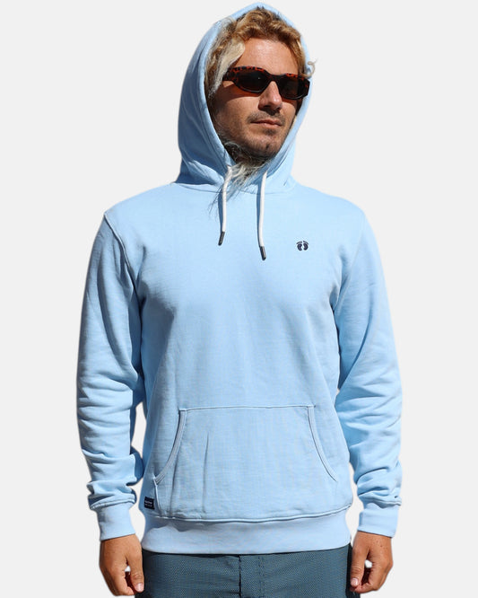 Good Vibes Retro Organic Cotton Hoodie - Powder Blue