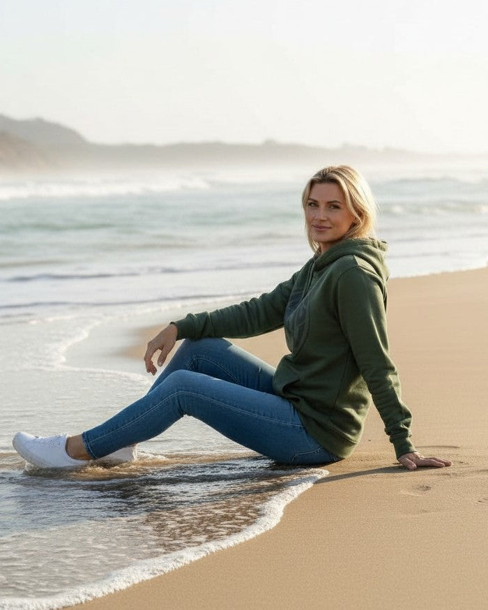 Vintage Logo Organic Cotton Hoodie - Laurel Wreath W