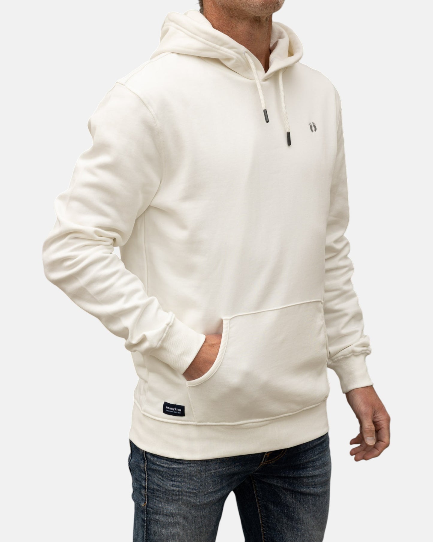 Icon Feet Organic Cotton Hoodie - Off White