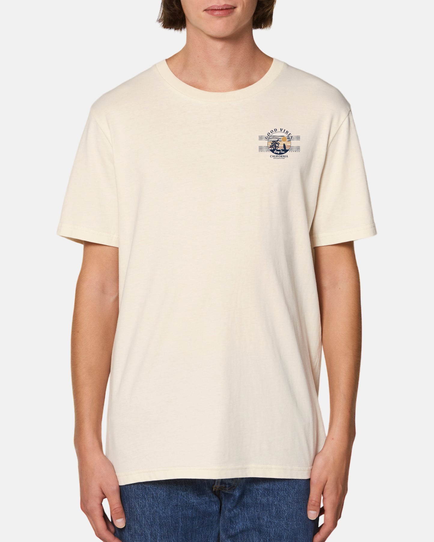 Hang Ten Good Vibes T-Shirt – gebrochenes Weiß