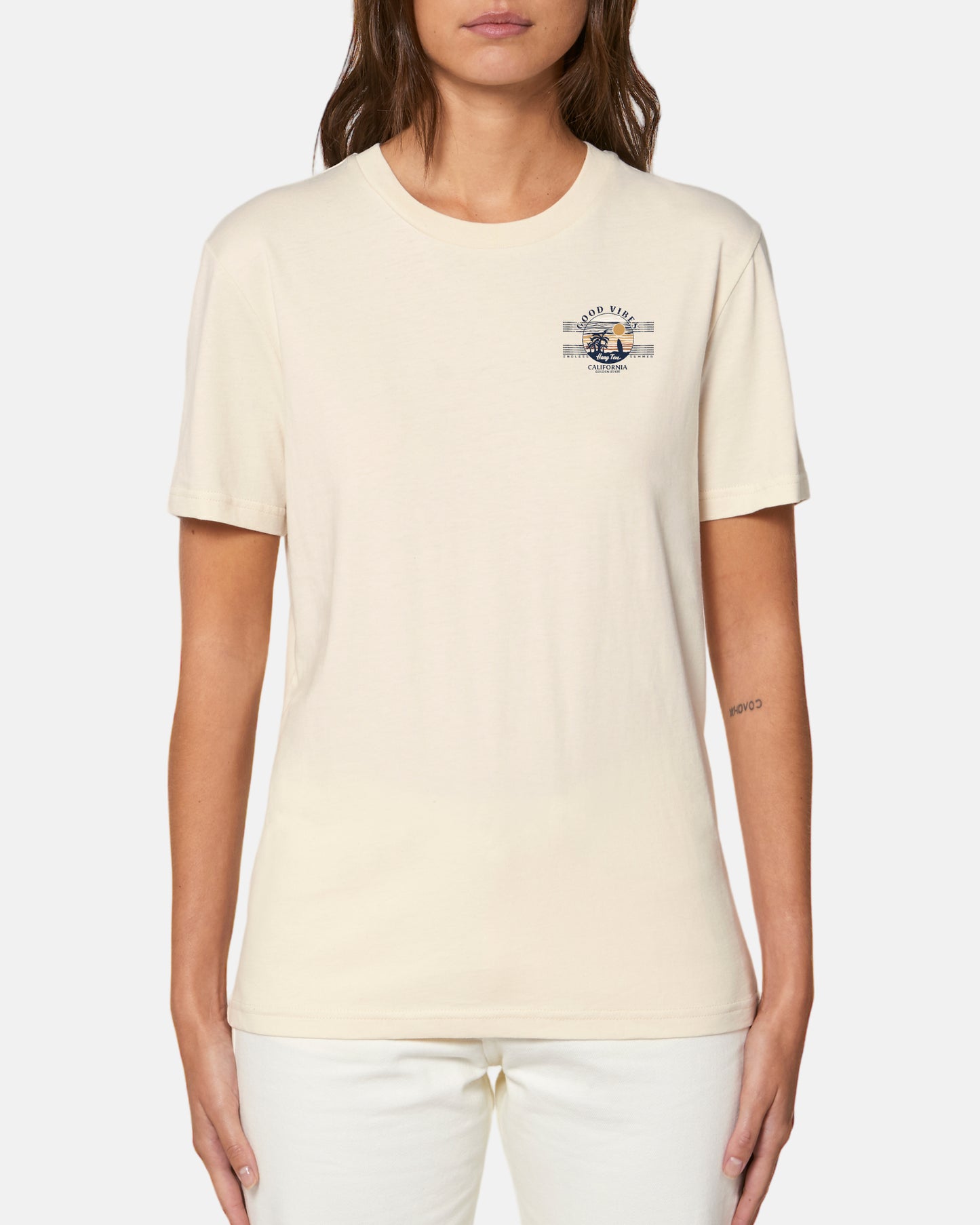 T-shirt Hang Ten Good Vibes W - Blanc cassé