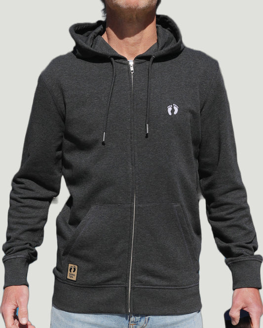 Hang Ten Icon Zip Hoodie - Dark heather gray