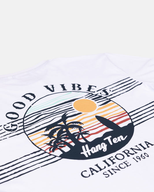 Good Vibes T-shirt – White - T-shirtsHang Ten