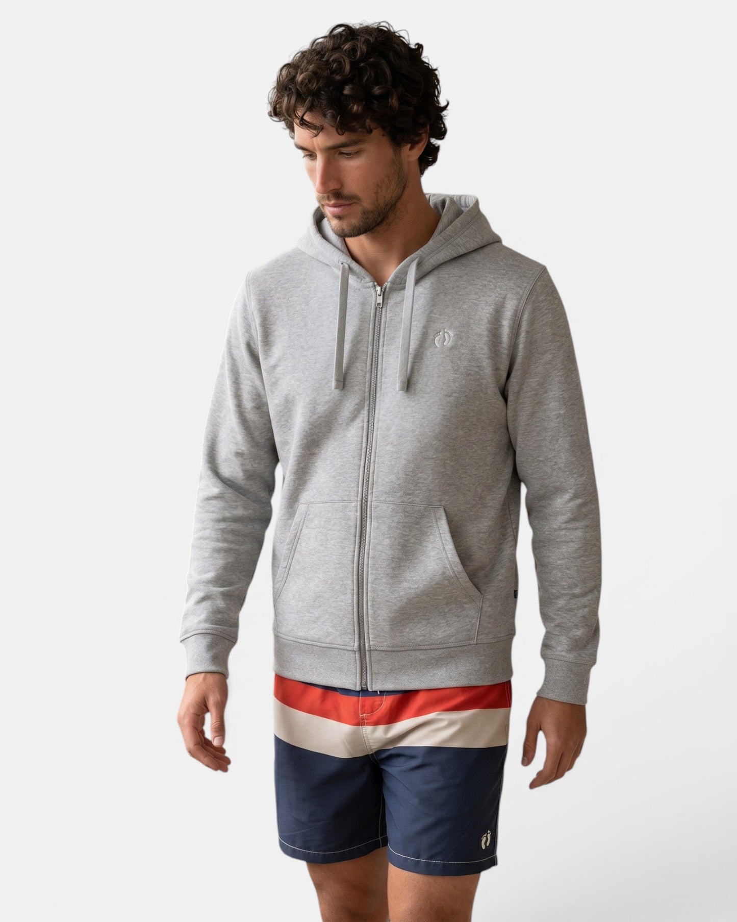 Icon Zip Hoodie - Heather Grey