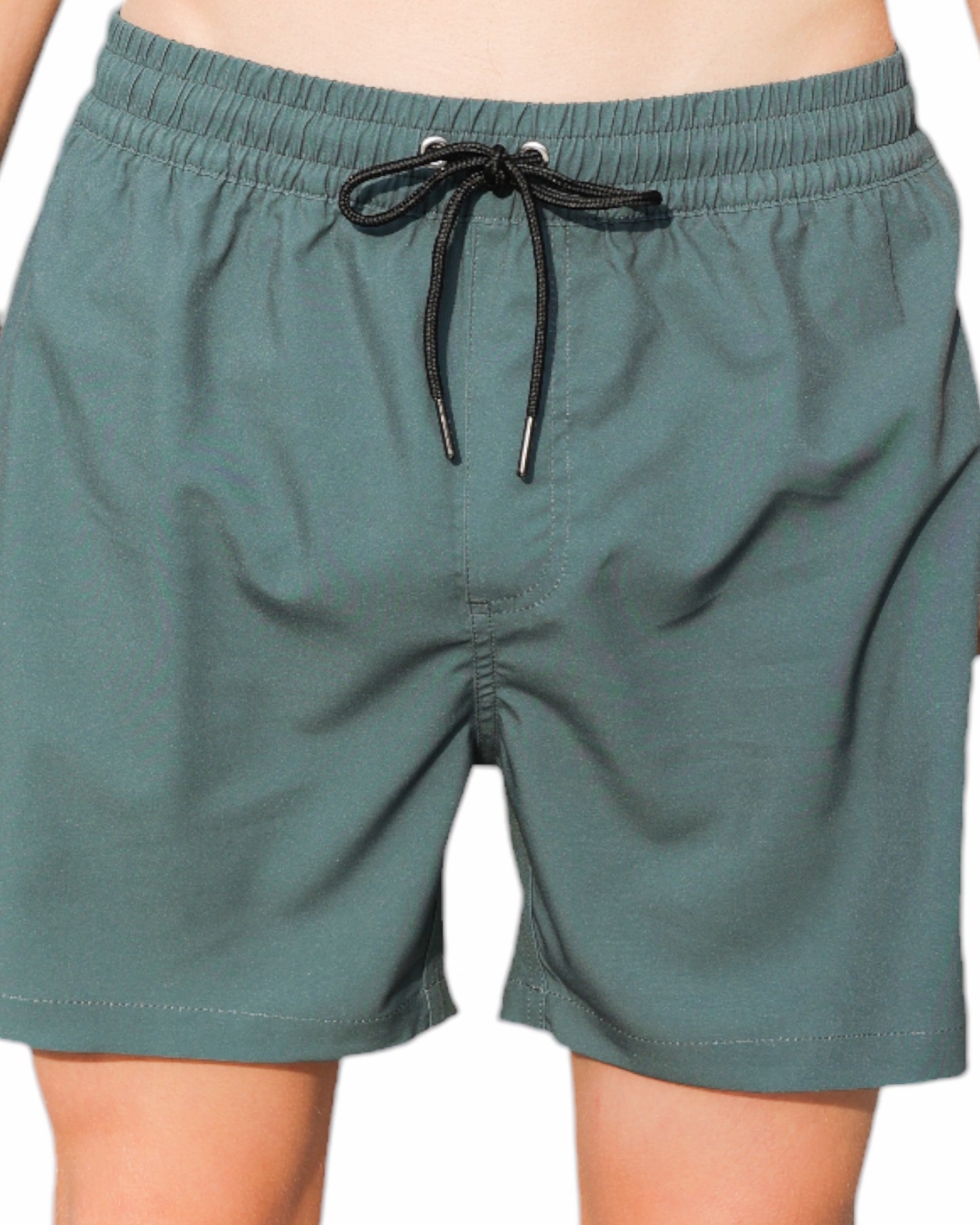 Swim hybrid shorts with inner tights - Green kahki