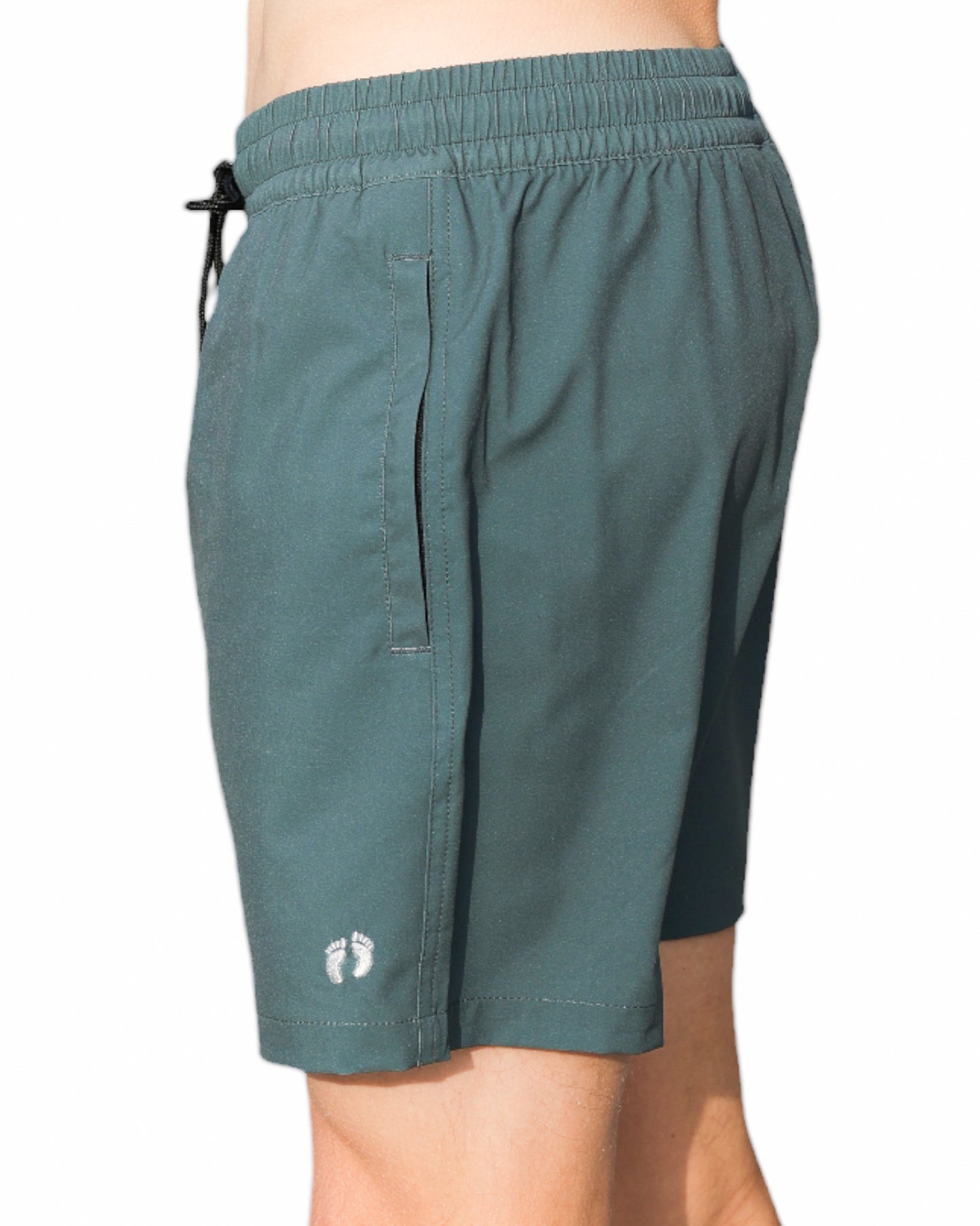 Swim hybrid shorts with inner tights - Green kahki
