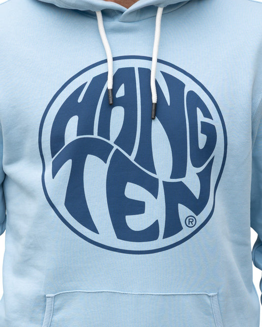 Vintage Logo Organic Cotton Hoodie - Powder Blue - HuvtröjorHang Ten