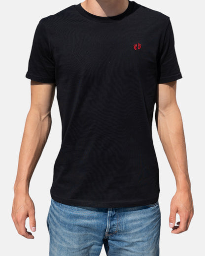 T-Shirt mit Icon-Logo aus 100 % Bio-Baumwolle – Schwarz