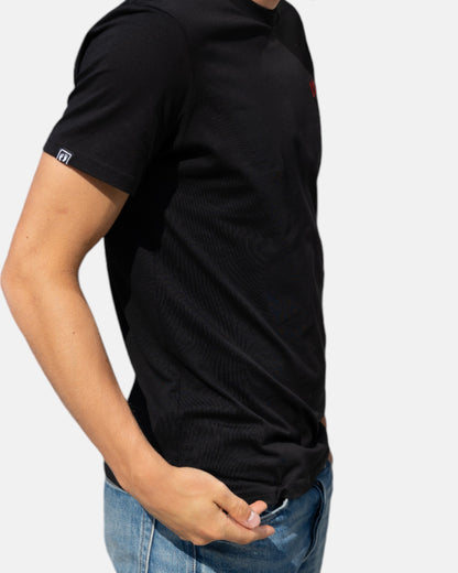 T-Shirt mit Icon-Logo aus 100 % Bio-Baumwolle – Schwarz