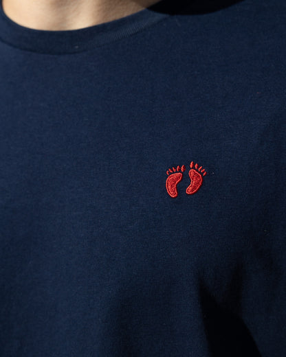 T-Shirt mit Icon-Logo aus 100 % Bio-Baumwolle – Marineblau