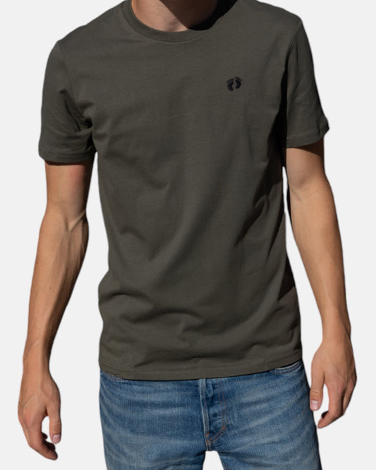 Icon logo t-shirt in 100% organic cotton - Green khaki