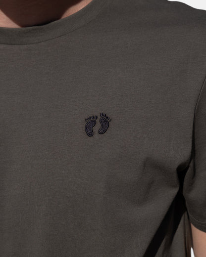 T-Shirt mit Icon-Logo aus 100 % Bio-Baumwolle – Grünes Khaki