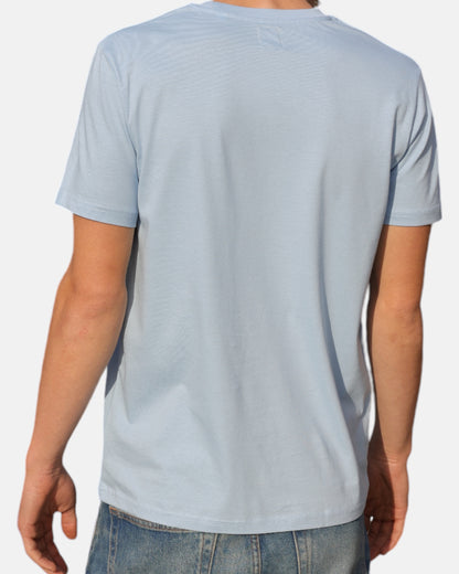 T-Shirt mit Icon-Logo aus 100 % Bio-Baumwolle – Himmelblau