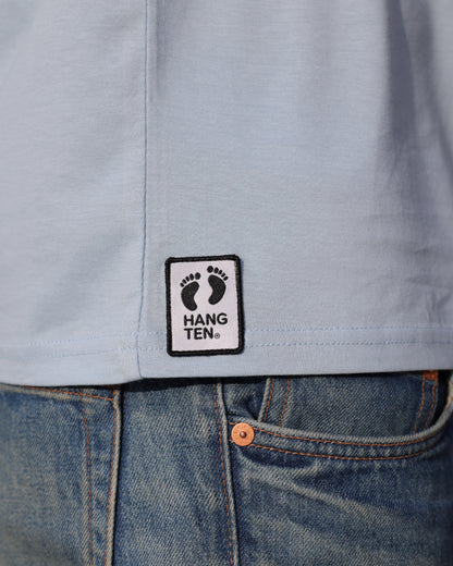 T-Shirt mit Icon-Logo aus 100 % Bio-Baumwolle – Himmelblau