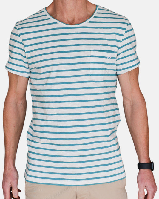 Striped raw organic cotton t-shirt