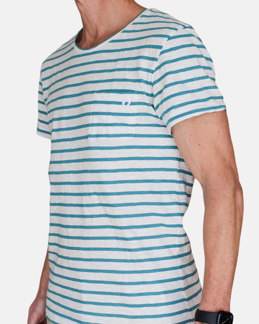 Striped raw organic cotton t-shirt