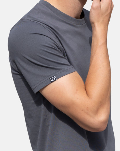 T-Shirt mit Icon-Logo aus 100 % Bio-Baumwolle – Anthrazit