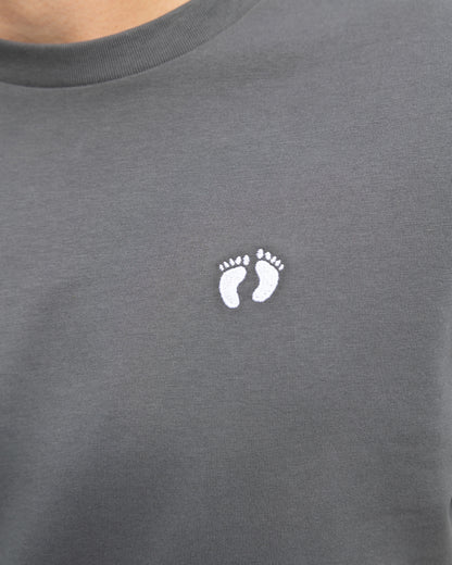 T-Shirt mit Icon-Logo aus 100 % Bio-Baumwolle – Anthrazit