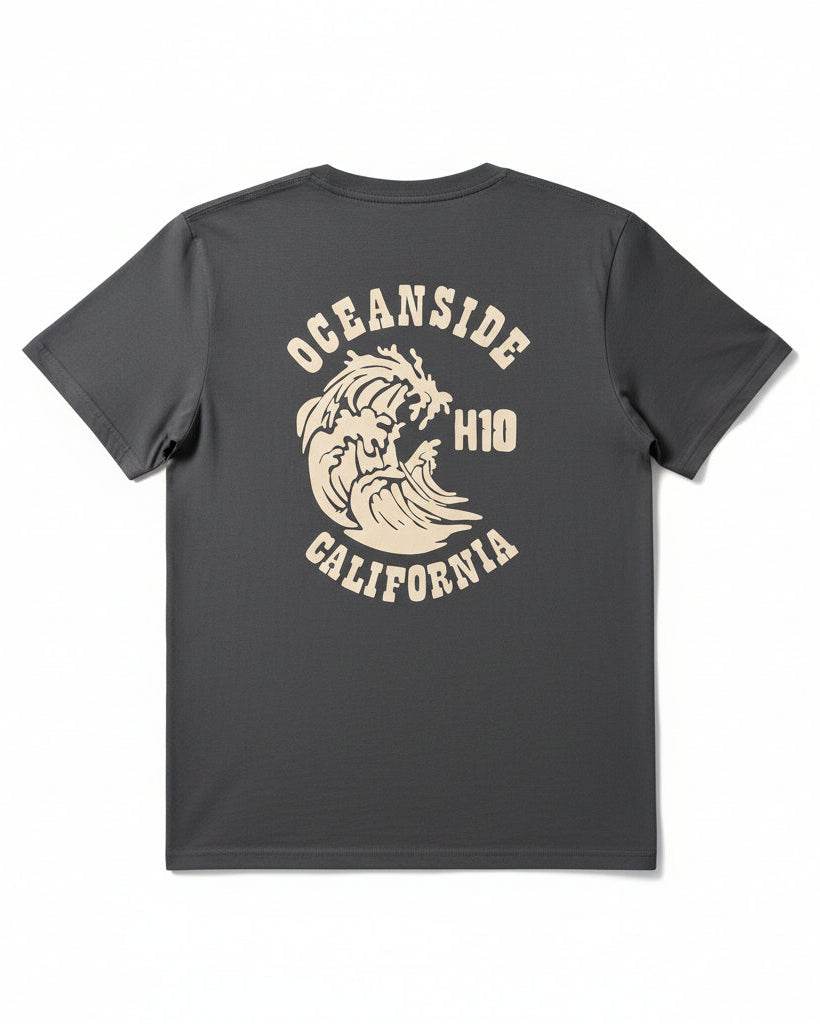 Hang Ten HT10 Oceanside T-shirt Anthracite i 100% ekologisk bomull med klassisk surfstil