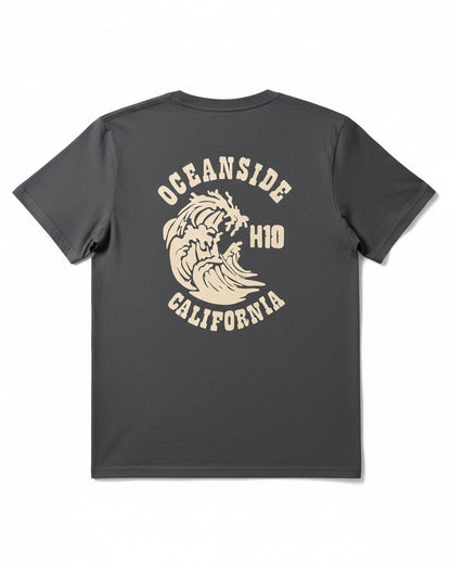 Hang Ten HT10 Oceanside T-shirt Anthracite i 100% ekologisk bomull med klassisk surfstil