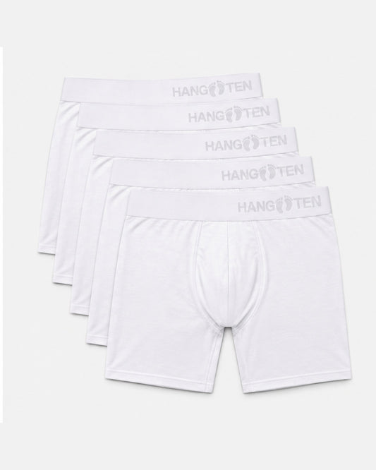 Hang Ten Bamboo Boxers White 5-pack