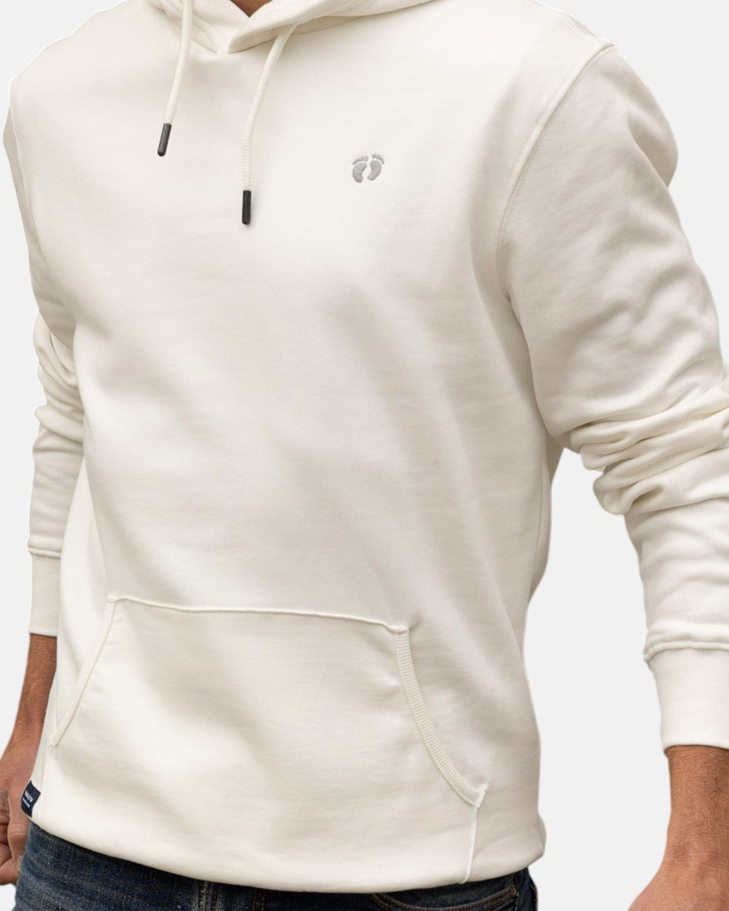 Icon Feet Organic Cotton Hoodie - Off White
