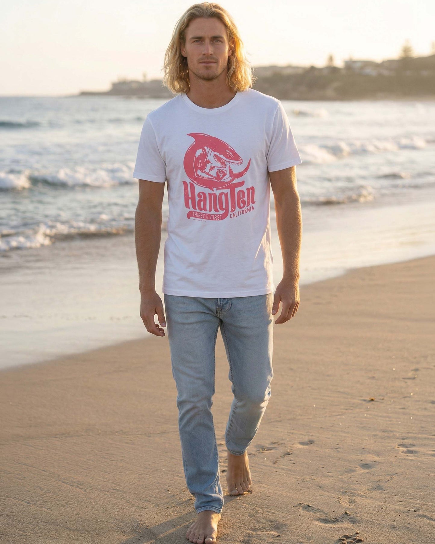 Hang Ten Shark T-shirt – White