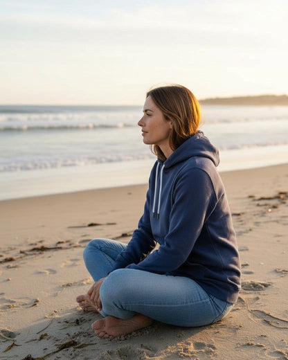 Icon Feet Organic Cotton Hoodie - Mood Indigo W