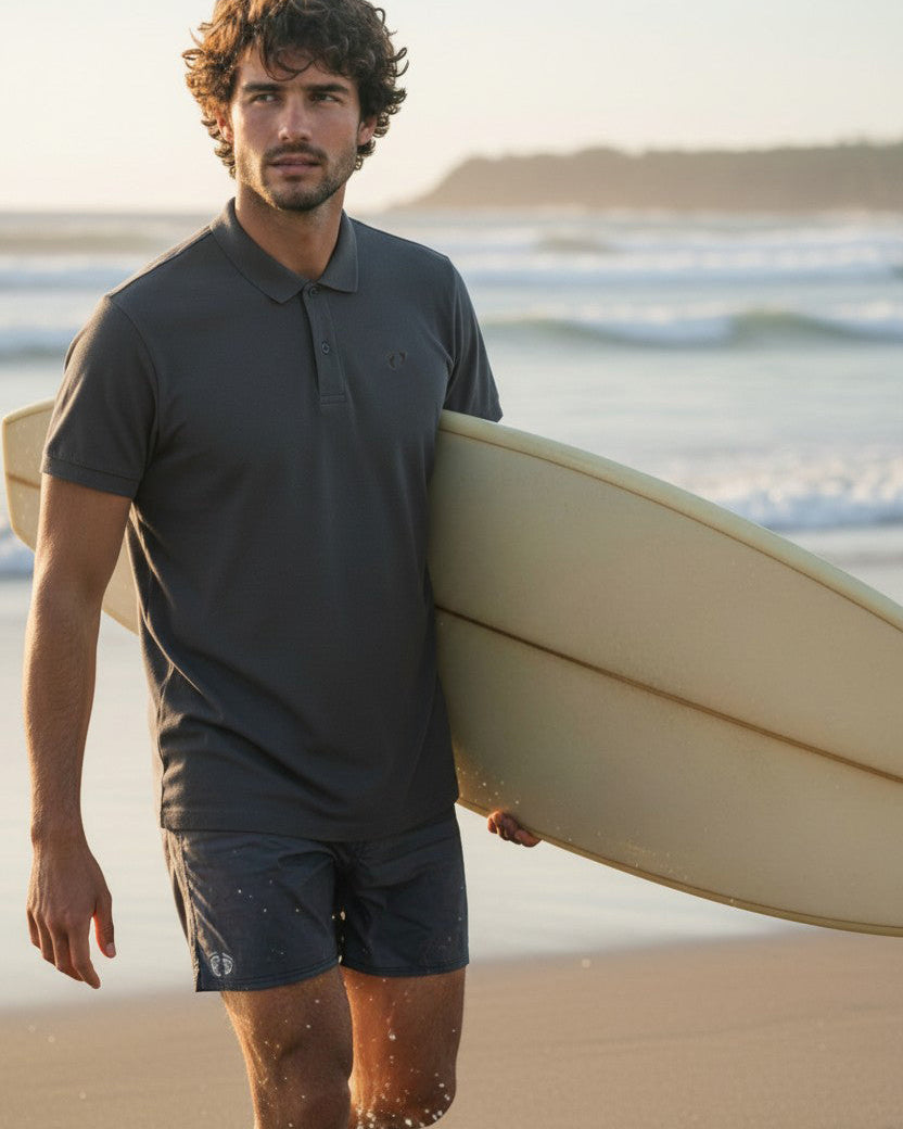 Icon Organic Cotton Polo Shirt - Anthracite