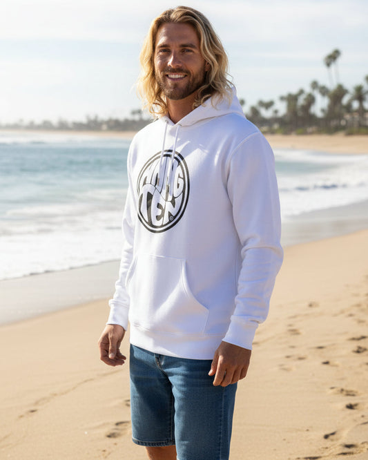 Hang Ten Surfer Kapuzenpullover – Weiß