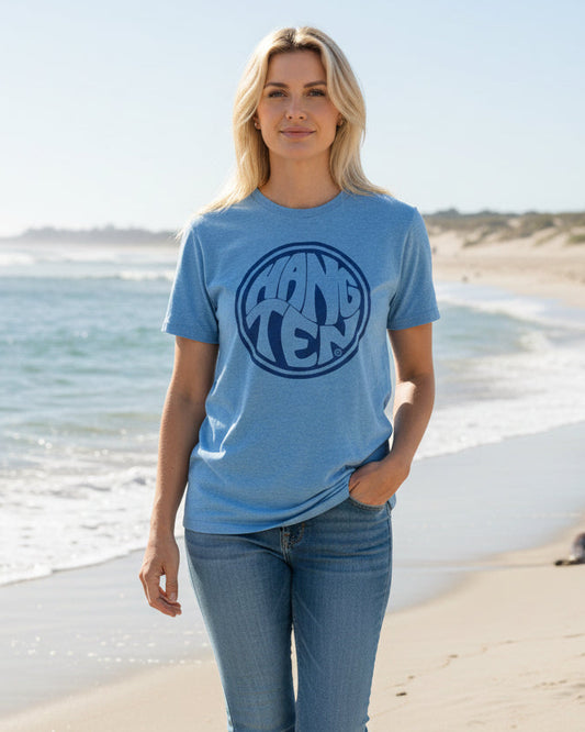 Hang Ten Surfer T-shirt - Heather Blue