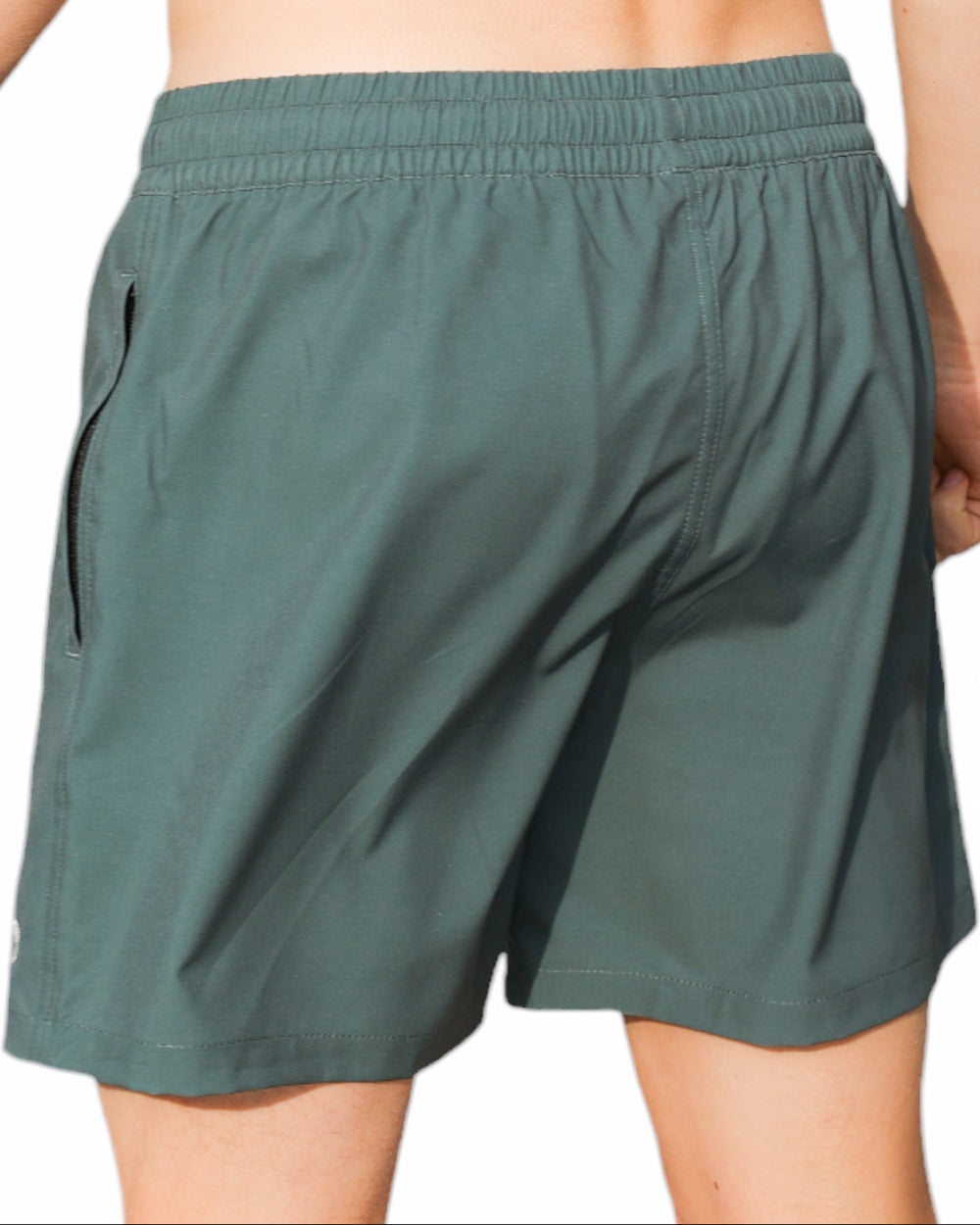 Bade-Hybrid-Shorts mit Innenstrumpfhose – Grünes Kahki