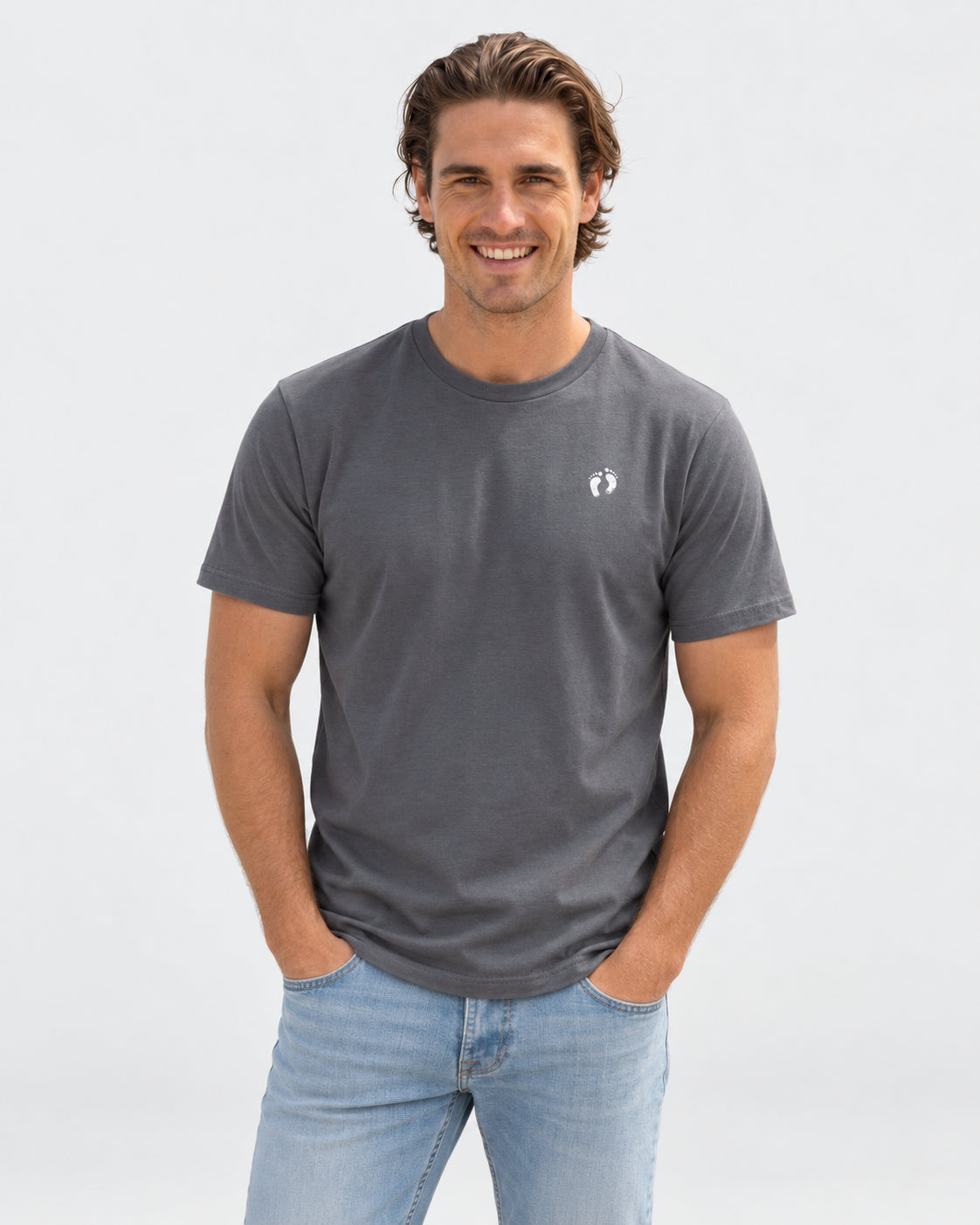 Hang Ten Icon T-shirt Anthracite – studio front