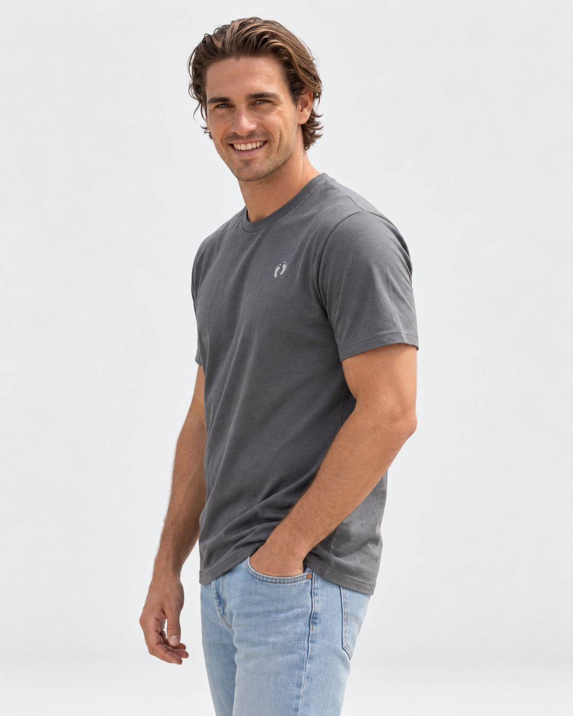 Hang Ten Icon T-shirt Anthracite – studio side