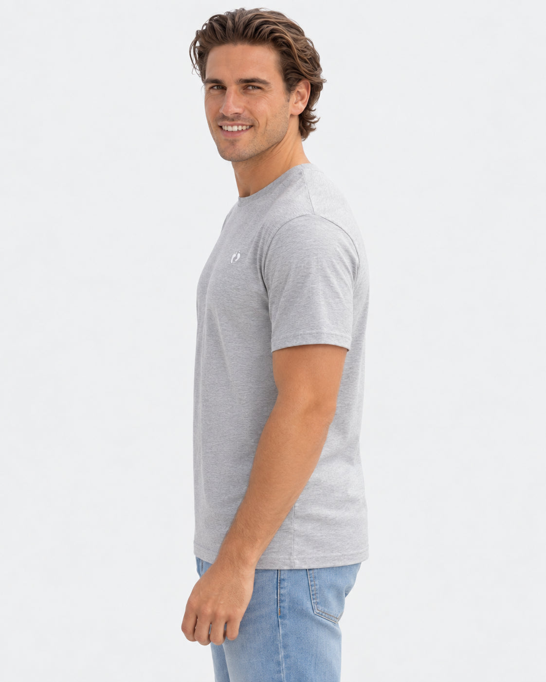 Hang Ten Icon T-shirt Heather Grey – studio side
