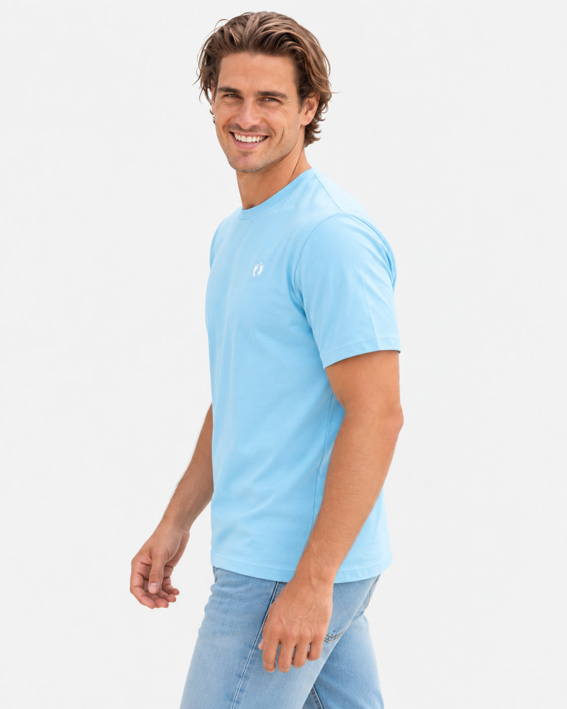 Hang Ten Icon T-shirt Sky Blue – studio side