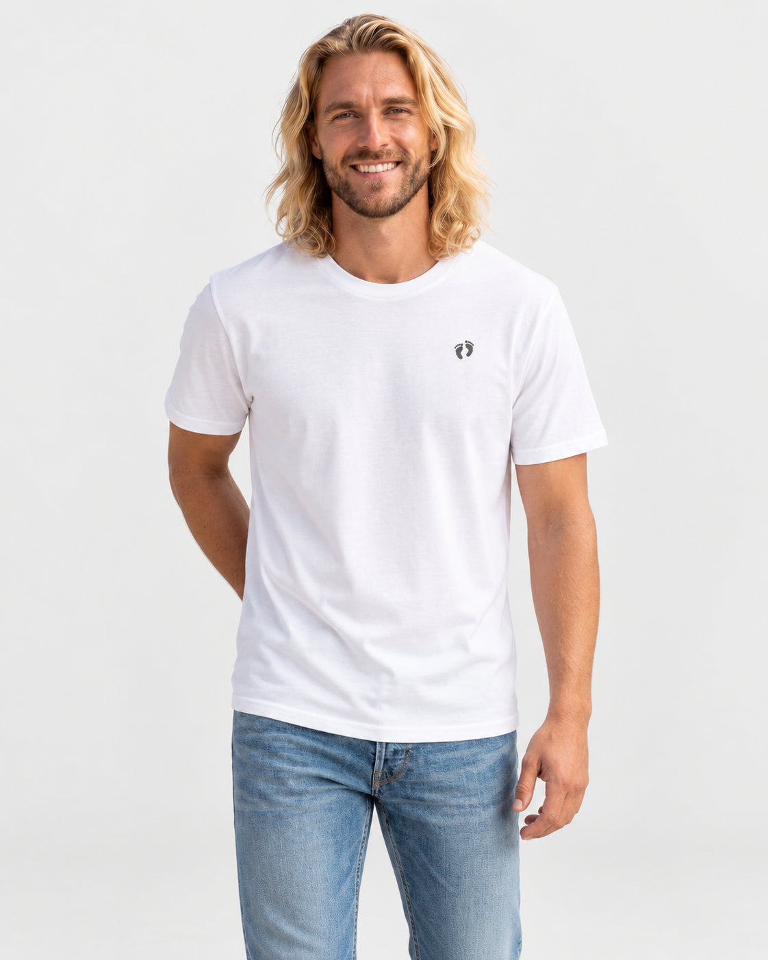 Hang Ten Icon T-shirt White – studio front