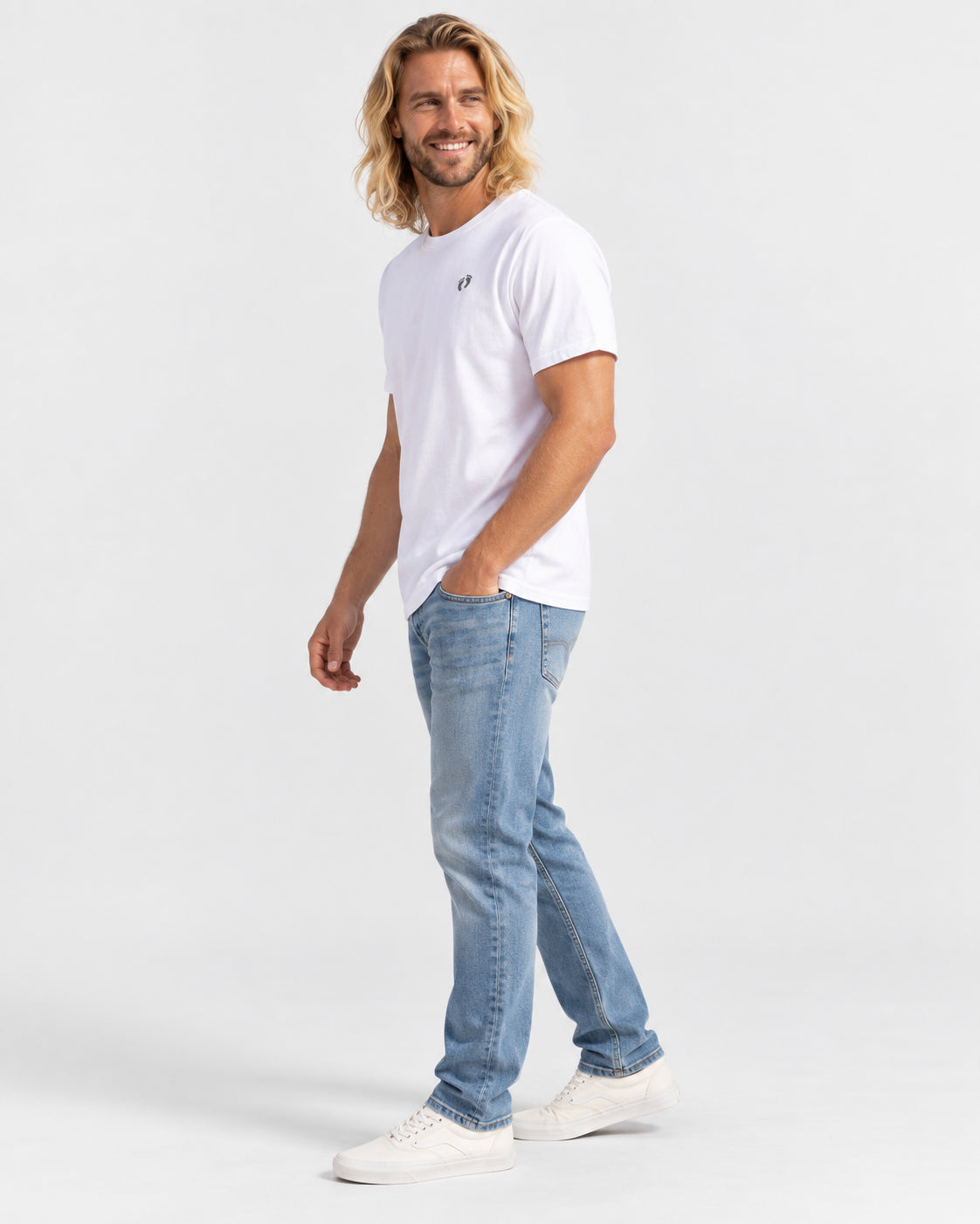 Hang Ten Icon T-shirt White – studio side