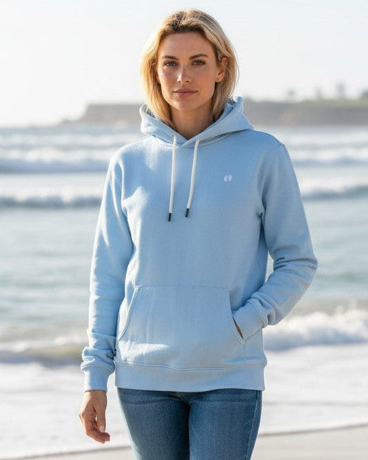 Icon Feet Organic Cotton Hoodie - Powder Blue W