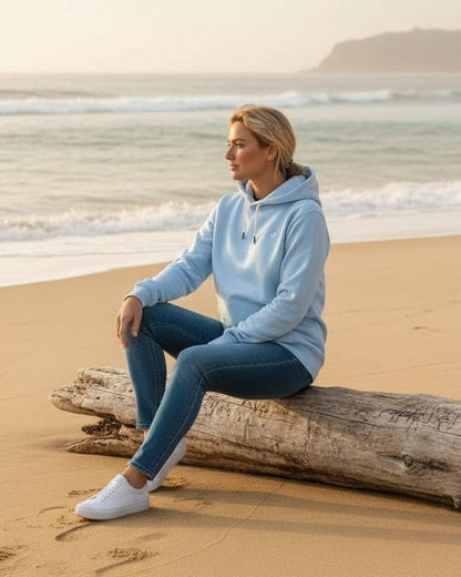 Icon Feet Organic Cotton Hoodie - Powder Blue W