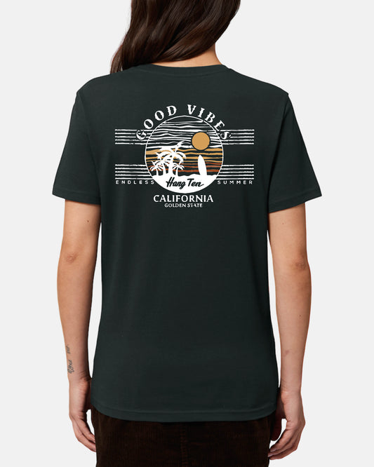T-shirt Hang Ten Good Vibes pour femme - Noir